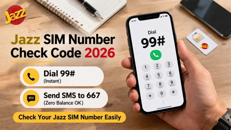 Jazz SIM Number Check Code 2026: Dial 99# or Send SMS to 667